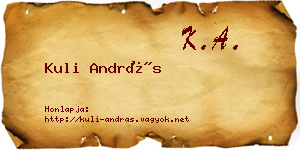 Kuli András névjegykártya