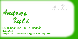 andras kuli business card